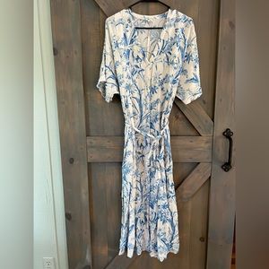 H&M Floral Midi Wrap Dress
